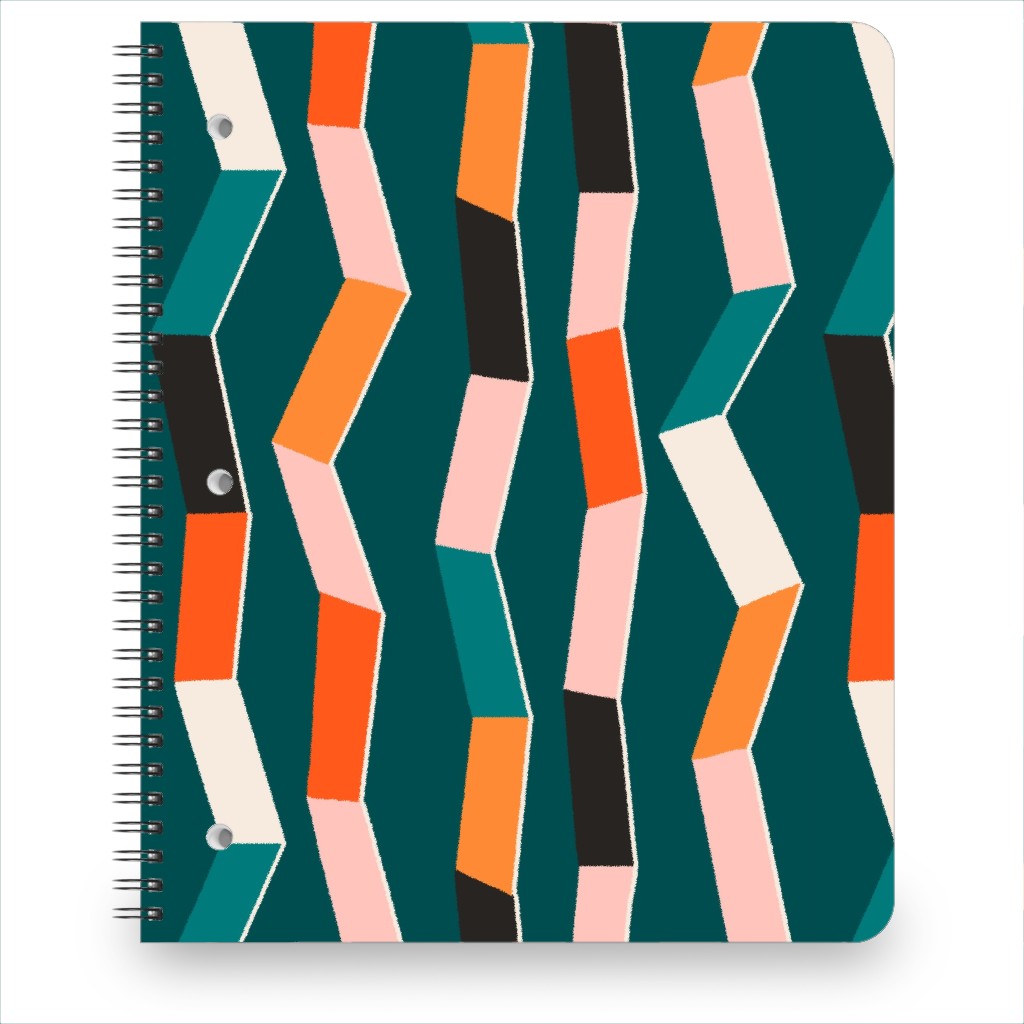 Funky - Multi on Green Notebook, 8.5x11, Multicolor