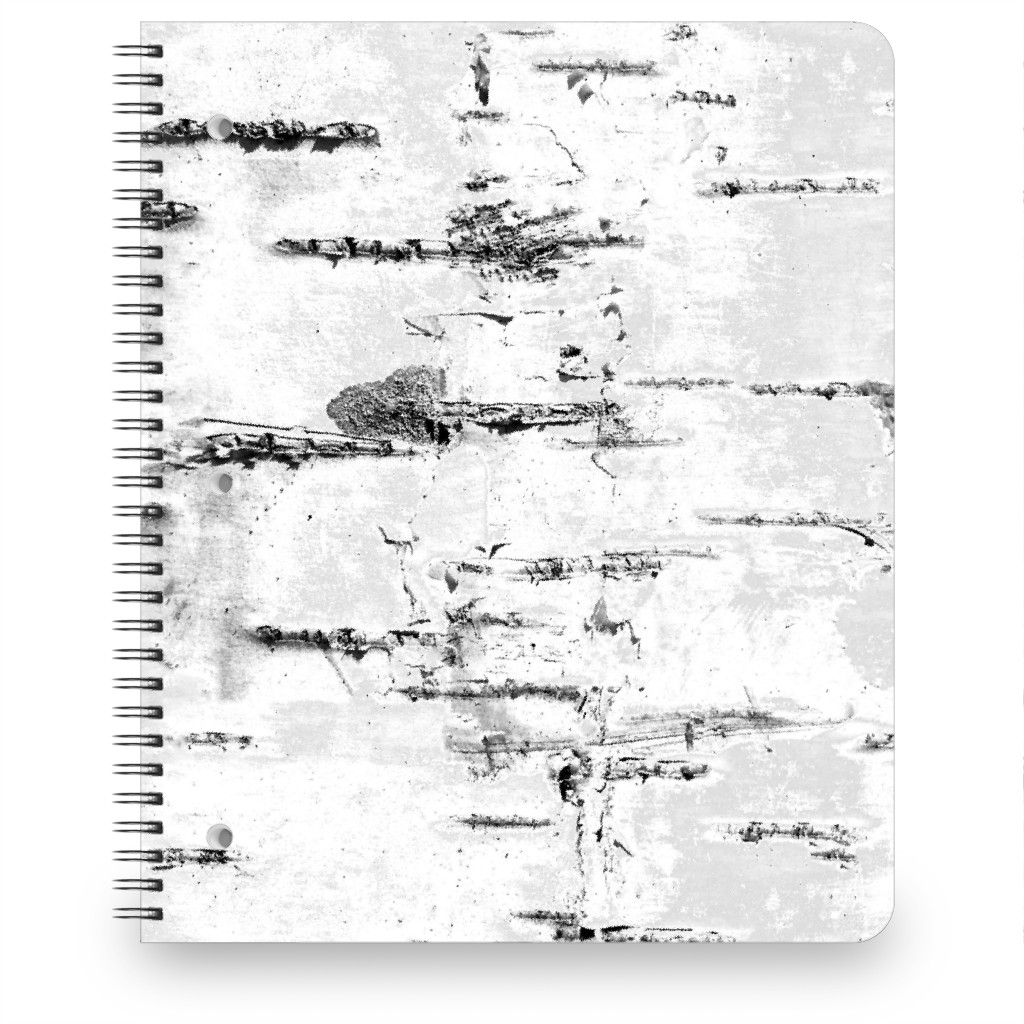Birch Bark - White, Gray Notebook, 8.5x11, Gray, Gray