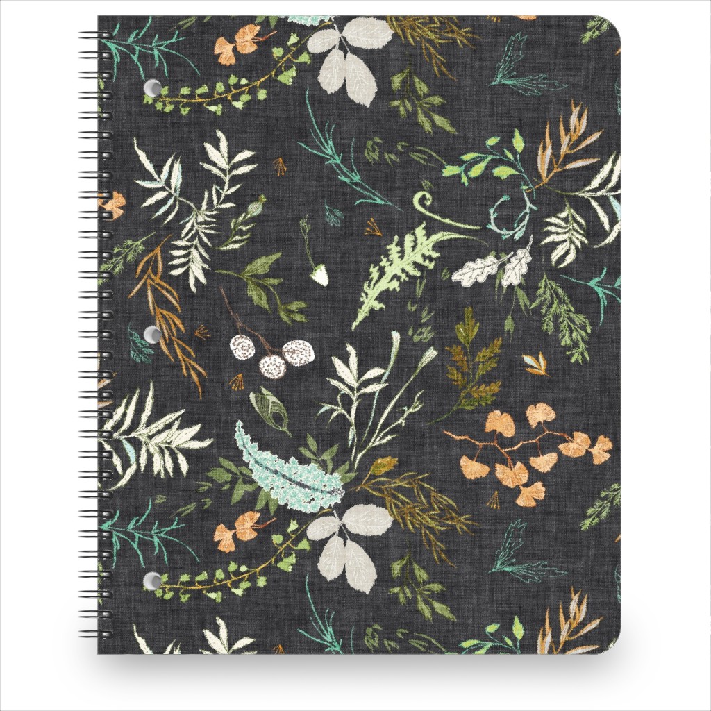 Foliage - Charcoal Notebook, 8.5x11, Multicolor