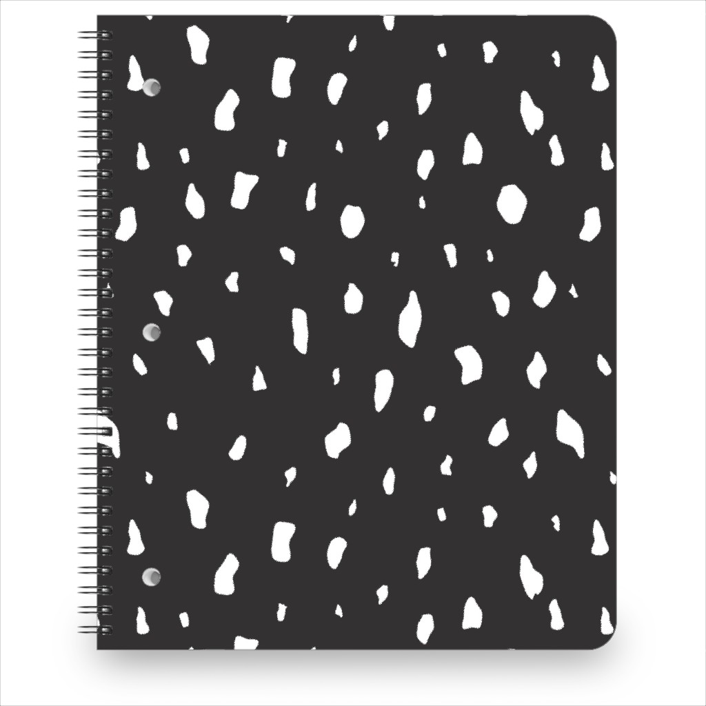 Chipped - Black and White Notebook, 8.5x11, Black