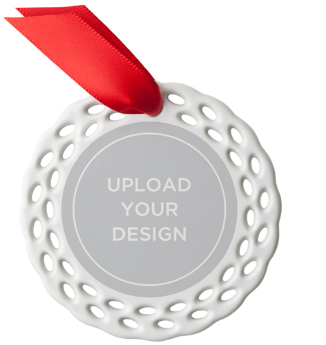 Upload Your Own Design Circle Ceramic Ornament, Multicolor, Circle
