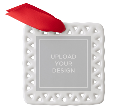 Upload Your Own Design Ceramic Ornament, Multicolor, Square Ornament
