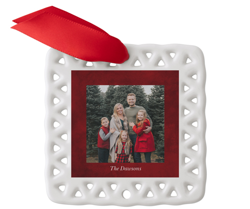 Gallery of One Border Ceramic Ornament, Multicolor, Square