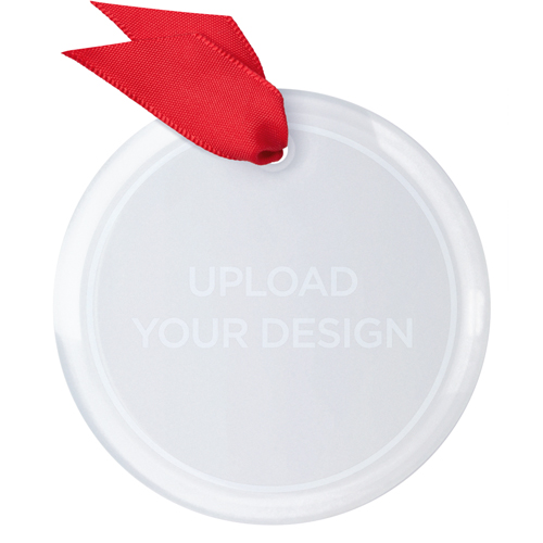 Upload Your Own Design Glass Ornament, Multicolor, Circle