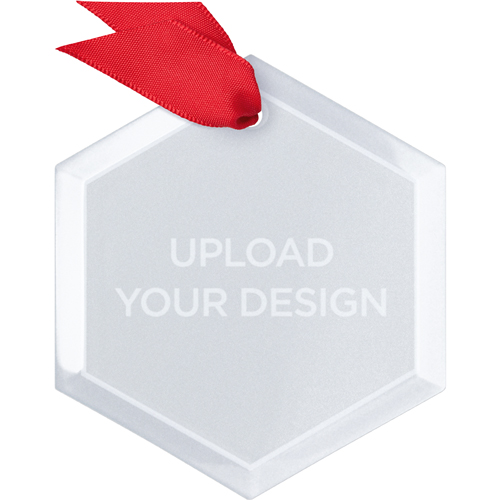 Upload Your Own Design Glass Ornament, Multicolor, Hexagon Ornament