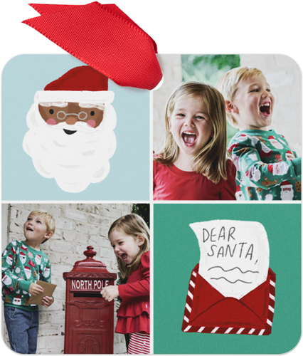 Little Sleepies Cookies for Santa Metal Ornament, Green, Square, mint