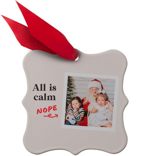 All Is Calm Metal Ornament, Black, Square Bracket