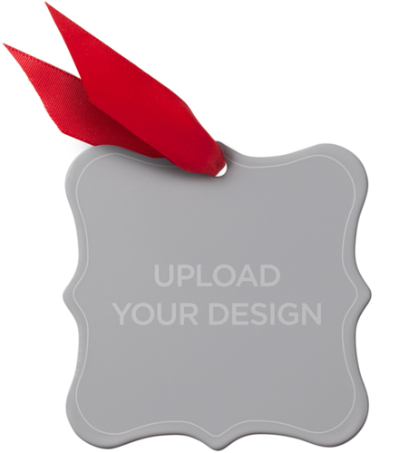 Upload Your Own Design Metal Ornament, Multicolor, Square Bracket