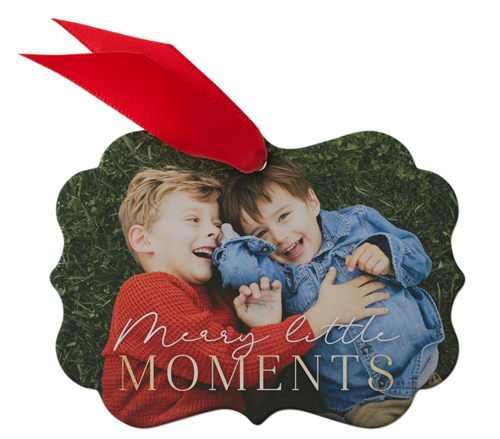 Little Moments Metal Ornament, White, Rectangle Bracket