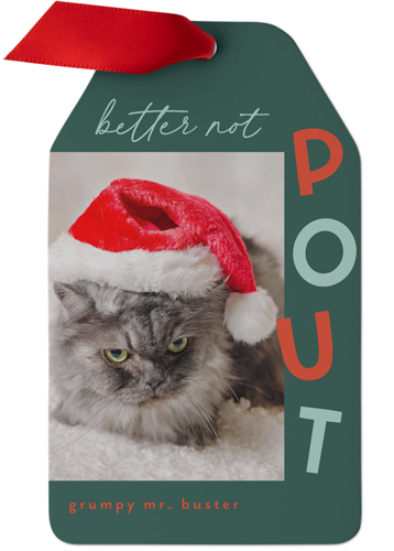 Better Not Pout Metal Ornament, Blue, Gift Tag