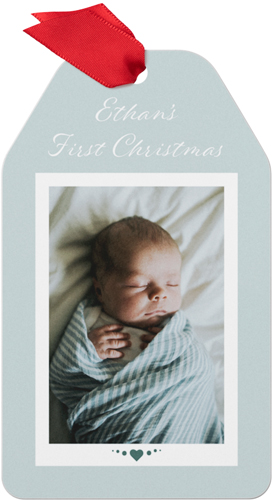 Dainty Heart Metal Ornament, Blue, Gift Tag, lake