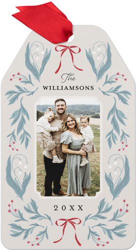 Enchanted Ferns Metal Ornament, White, Gift Tag, white