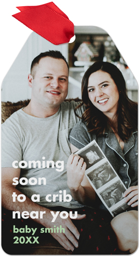 Coming Soon Metal Ornament, White, Gift Tag, white