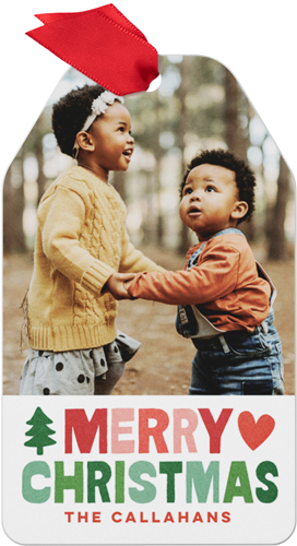 Joyful Tidings Metal Ornament, White, Gift Tag, white