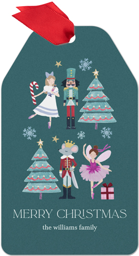 Little Sleepies Nutcracker Ballet Metal Ornament, Green, Gift Tag, tropical