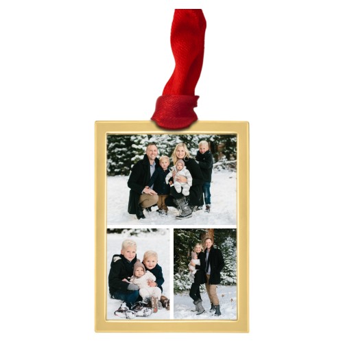 Gallery of Three Vertical Luxe Frame Ornament, Gold, White, Rectangle