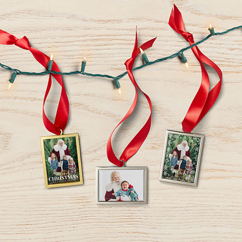 Upload Your Own Design Vertical Luxe Frame Ornament Christmas