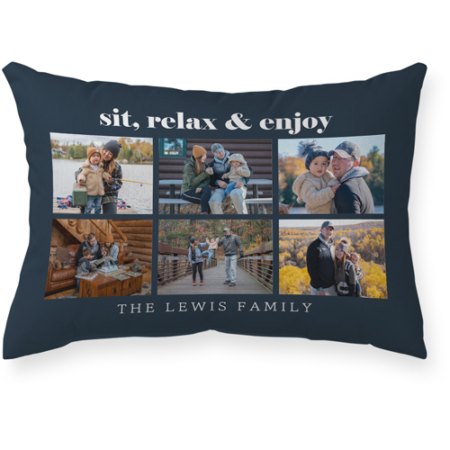 Grid Gallery Of Six Outdoor Pillow, 14x20, Single Sided, Multicolor