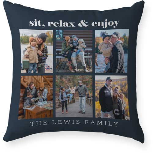 Grid Gallery Of Six Outdoor Pillow, 18x18, Double Sided, Multicolor