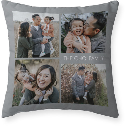 Gallery of Four Text Outdoor Pillow, 20x20, Double Sided, Multicolor