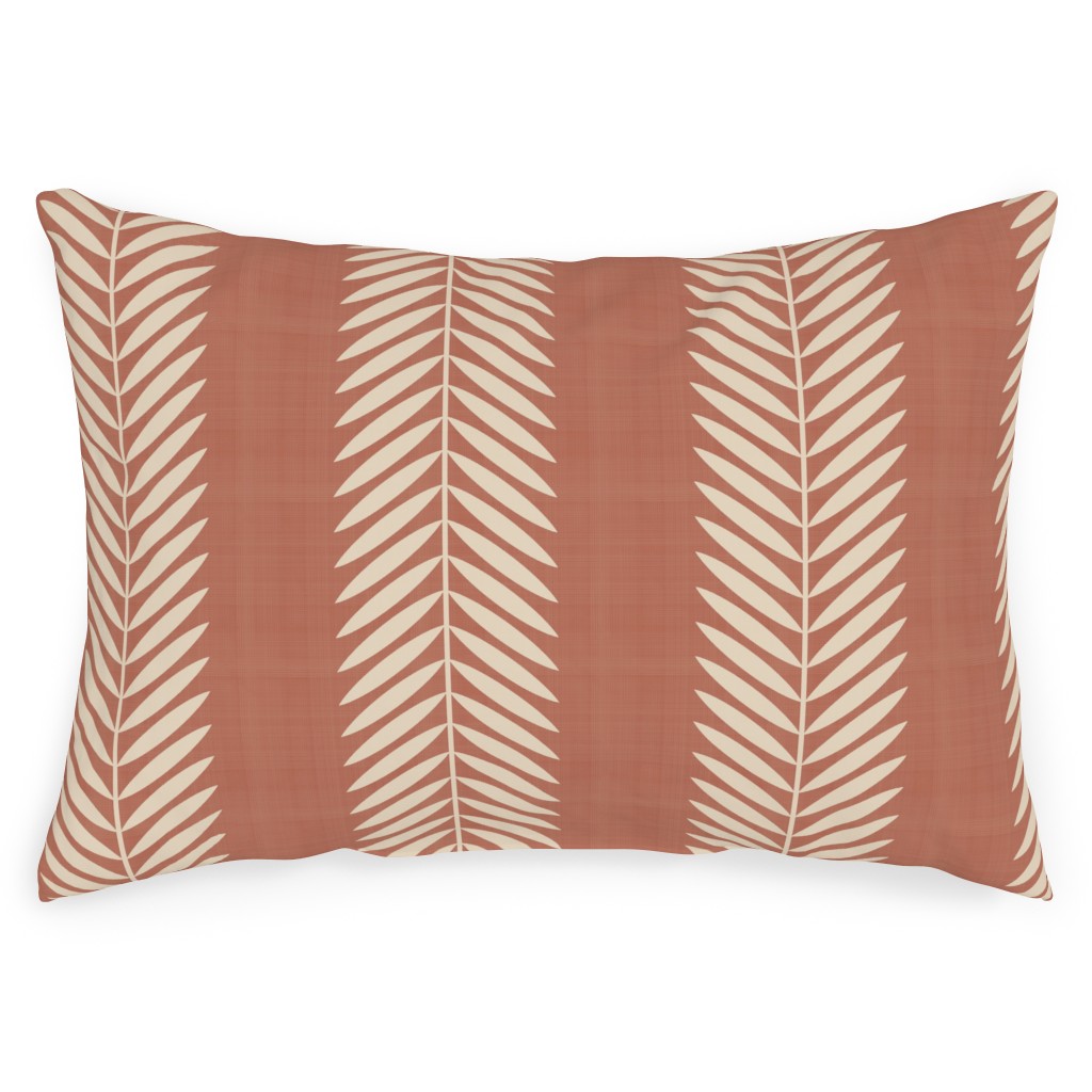Laurel Leaf Stripe Outdoor Pillow, 14x20, Single Sided, Pink