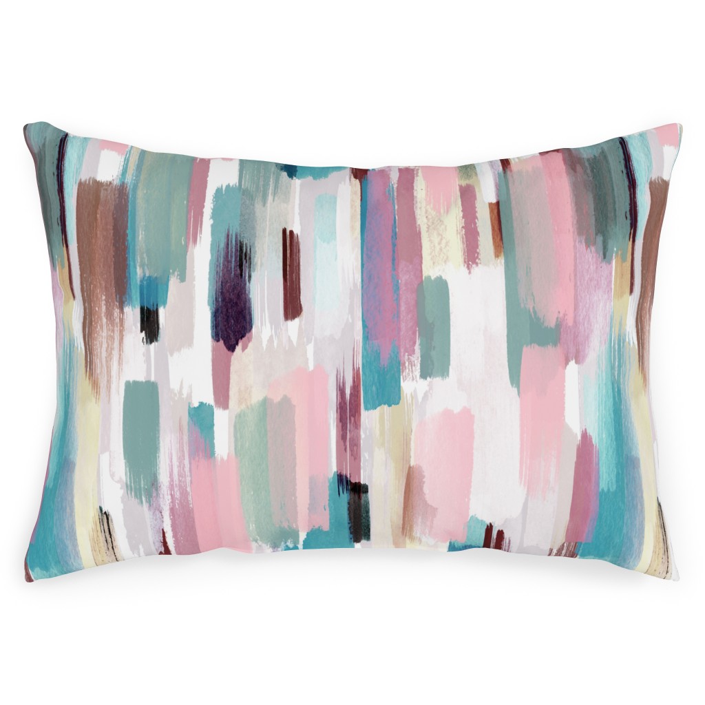 Color Memories - Multi Pastel Outdoor Pillow, 14x20, Single Sided, Multicolor