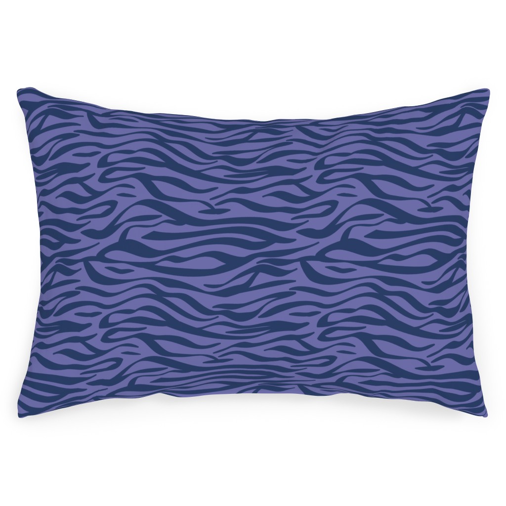 Zebra Animal Print - Purple Outdoor Pillow, 14x20, Single Sided, Purple