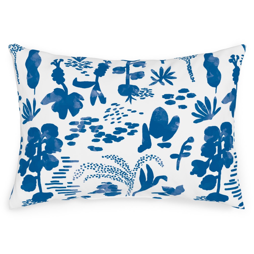 Blue and White Garden Outdoor Pillow Shutterfly