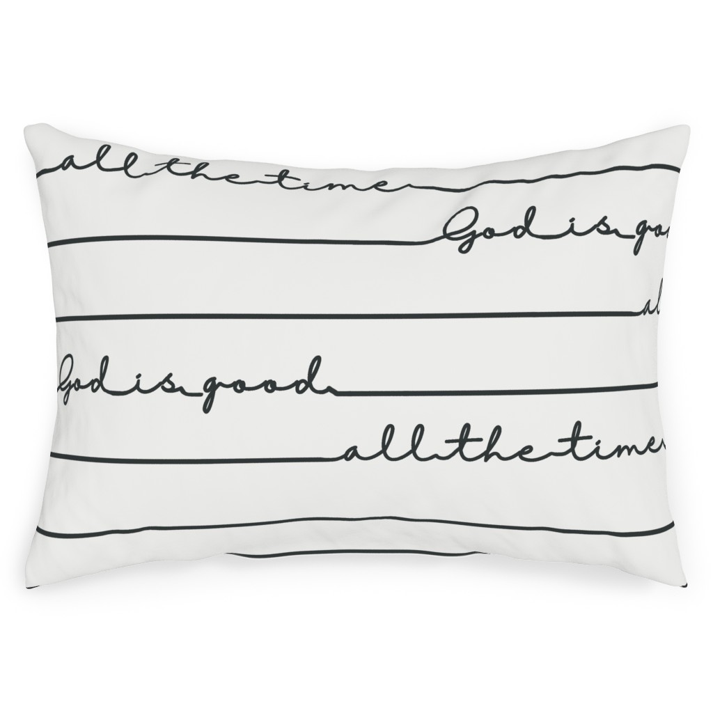 God Is Good Print - Neutral Outdoor Pillow, 14x20, Single Sided, White