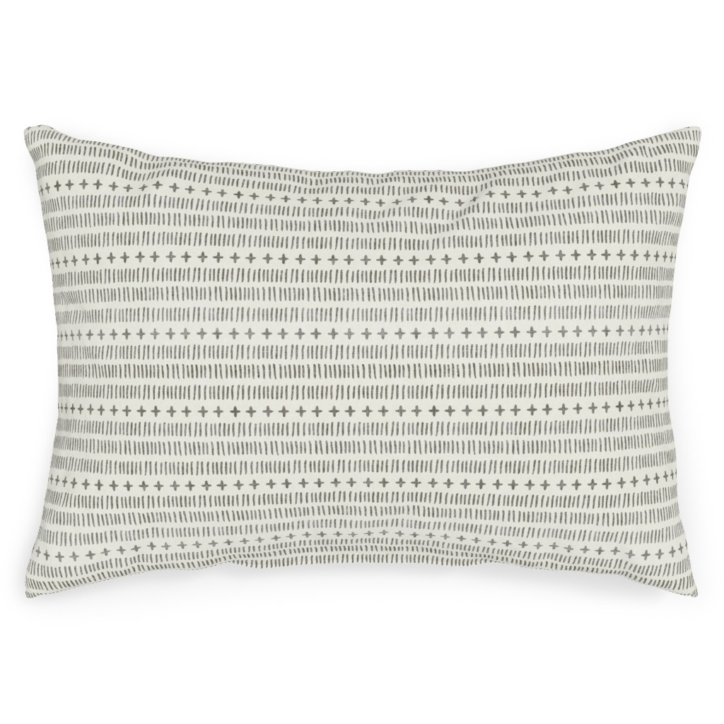 Modern Farmhouse Dash - Light Outdoor Pillow, 14x20, Single Sided, Beige