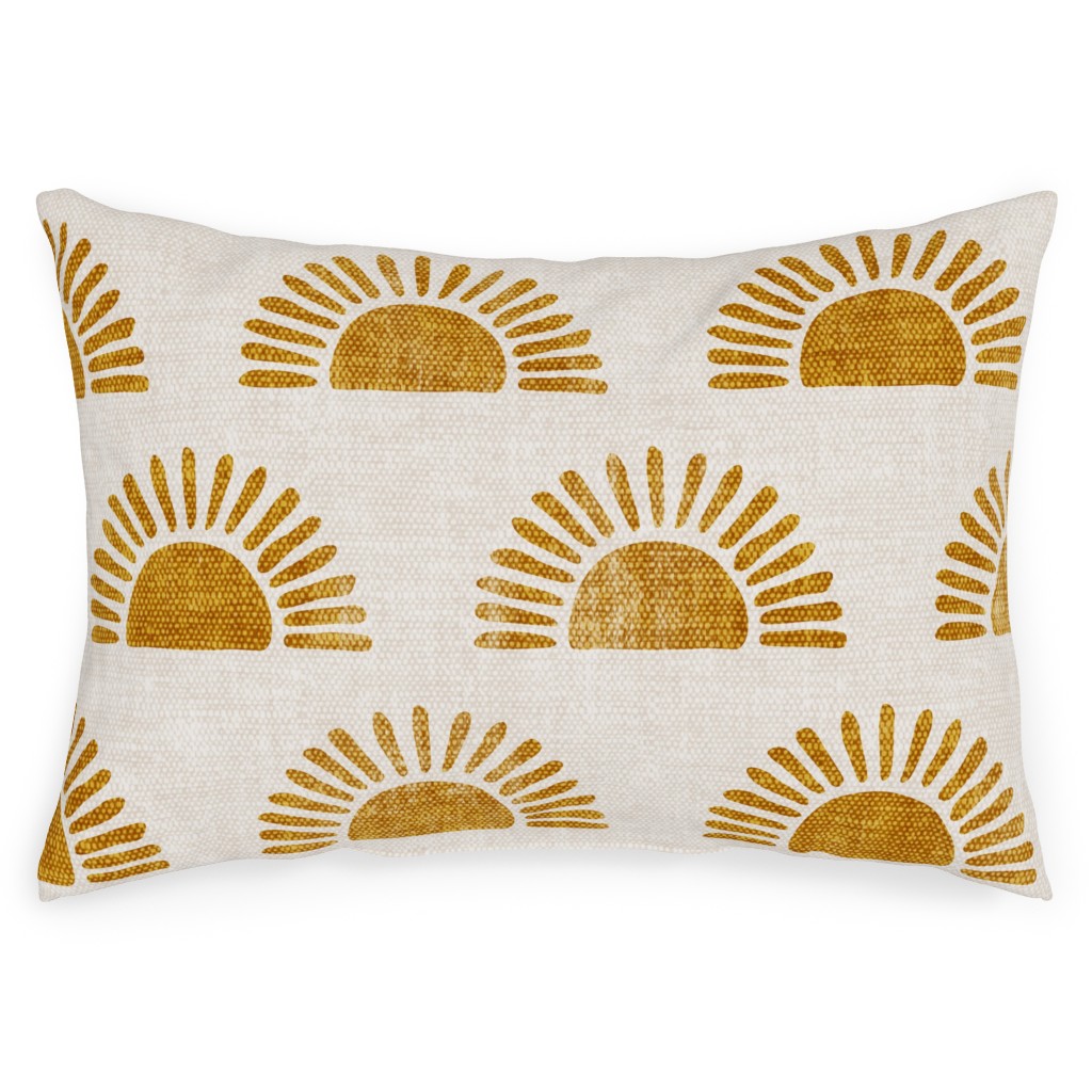 Sunshine - Golden Outdoor Pillow, 14x20, Double Sided, Yellow
