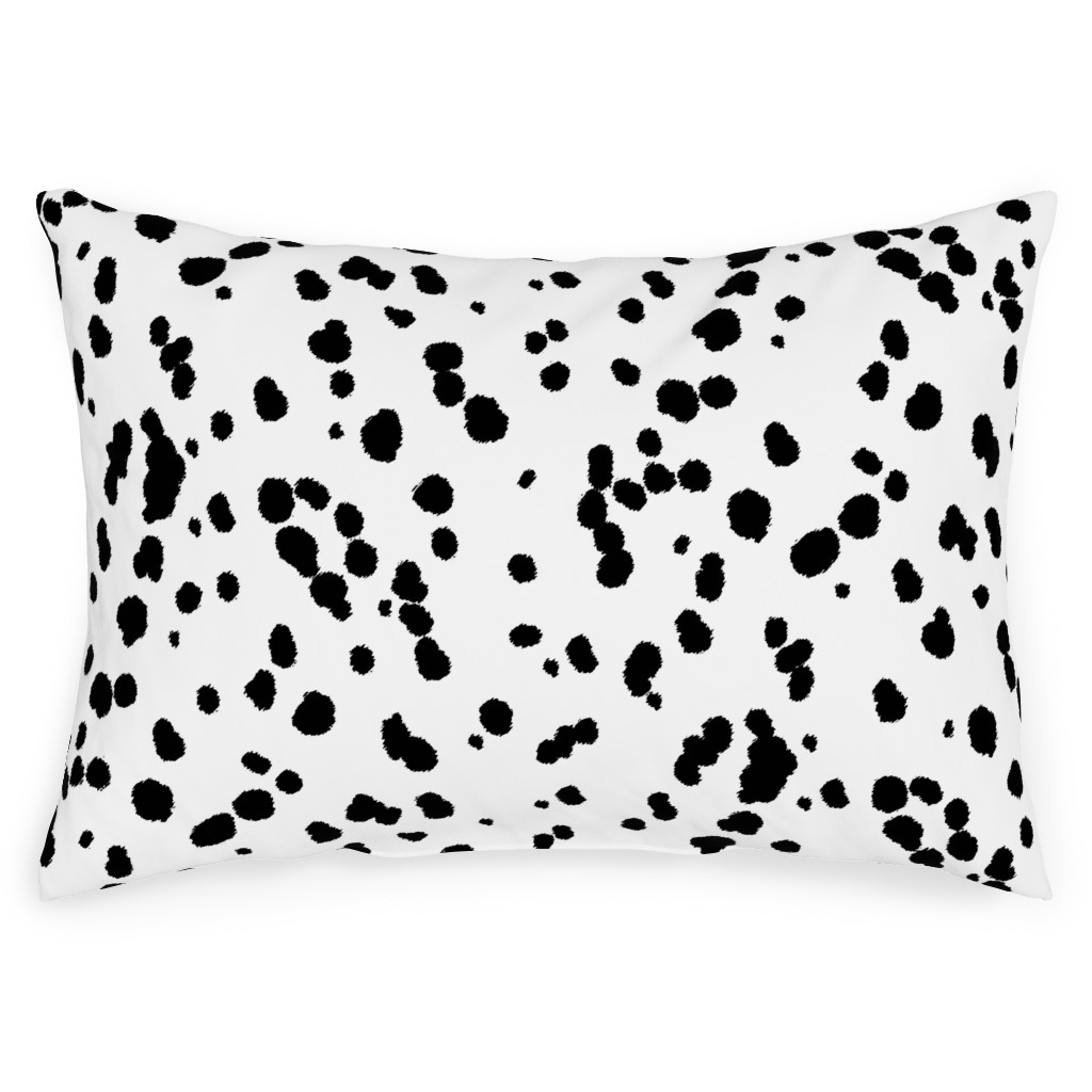 Dalmatian Spots Outdoor Pillow, 14x20, Double Sided, White