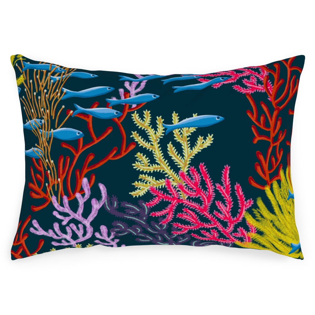 Coral Reefer Madness Outdoor Pillow, 14x20, Double Sided, Multicolor