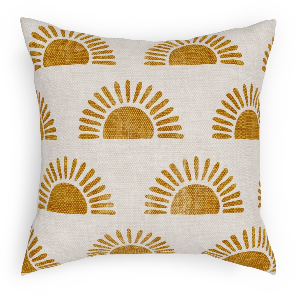 Sunshine - Golden Outdoor Pillow, 18x18, Single Sided, Yellow