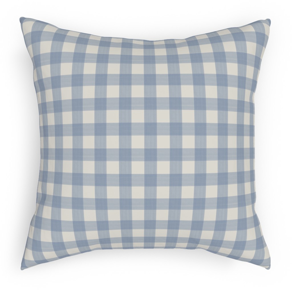 Buffalo Plaid - Soft Blue & Cream Outdoor Pillow | Shutterfly