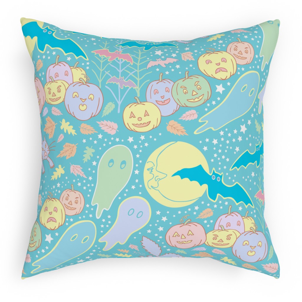 a Pastel Halloween Outdoor Pillow, 18x18, Single Sided, Multicolor
