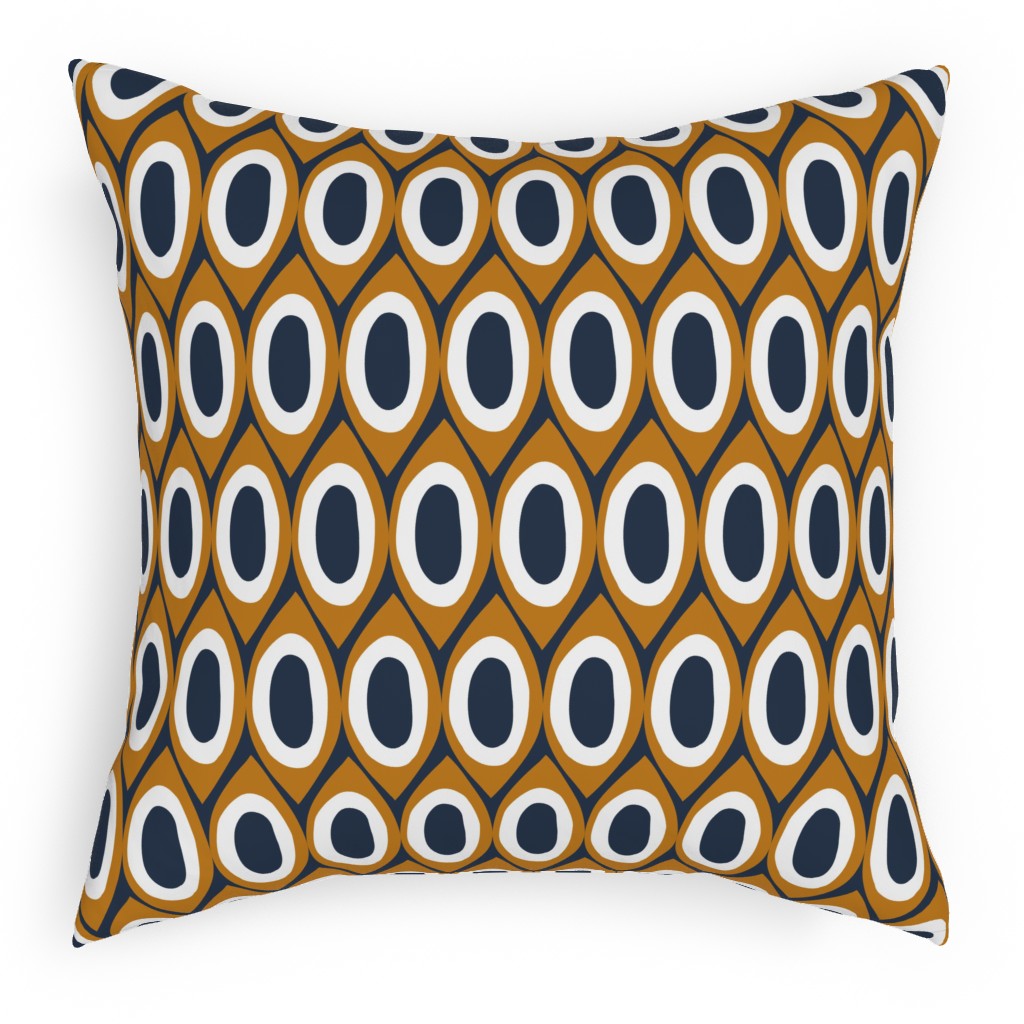 Honey Combo - Mustard Yellow Outdoor Pillow, 18x18, Single Sided, Multicolor