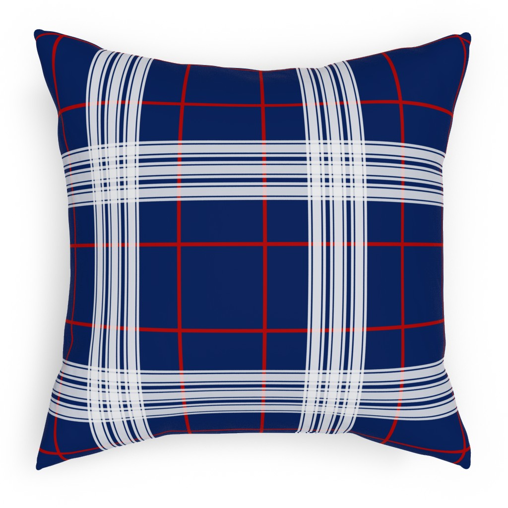 Myrtle Beach Tartan - Multi Outdoor Pillow, 18x18, Single Sided, Blue