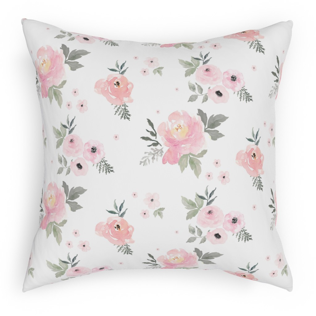 Sweet Blush Roses Pink Outdoor Pillow Shutterfly