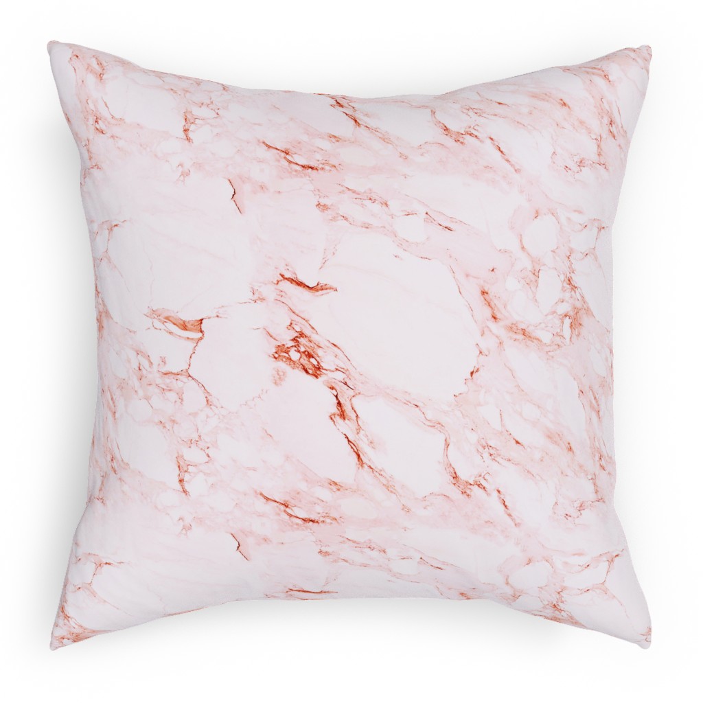 Marble - Blush Outdoor Pillow, 18x18, Single Sided, Pink