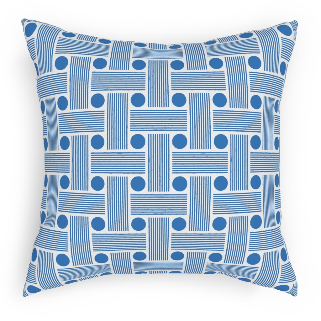 Beams - Blue Outdoor Pillow, 18x18, Double Sided, Blue