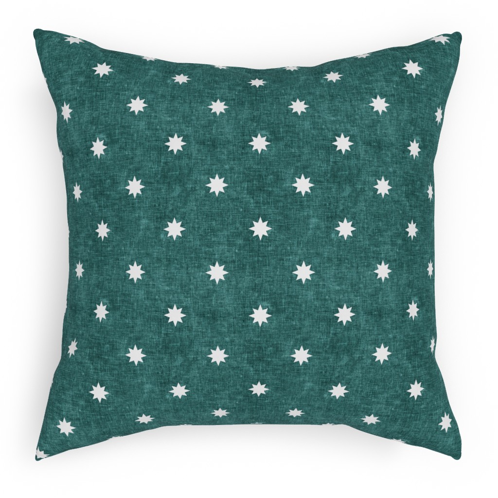 Vintage Stars Outdoor Pillow, 18x18, Double Sided, Green