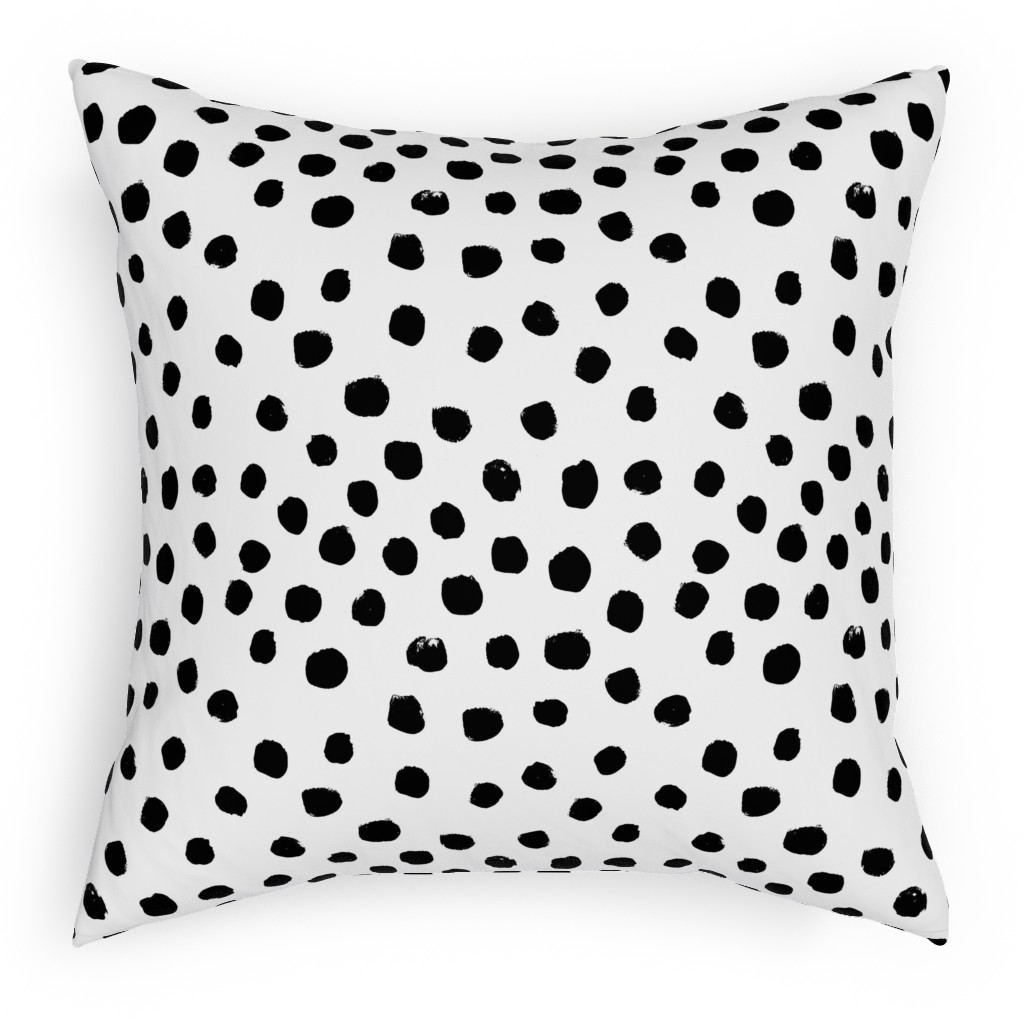 Soft Painted Dots Outdoor Pillow, 18x18, Double Sided, White