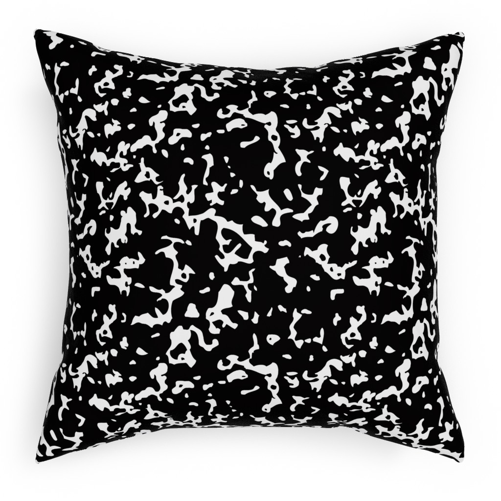 Composition Notebook - Black & White Outdoor Pillow, 18x18, Double Sided, Black