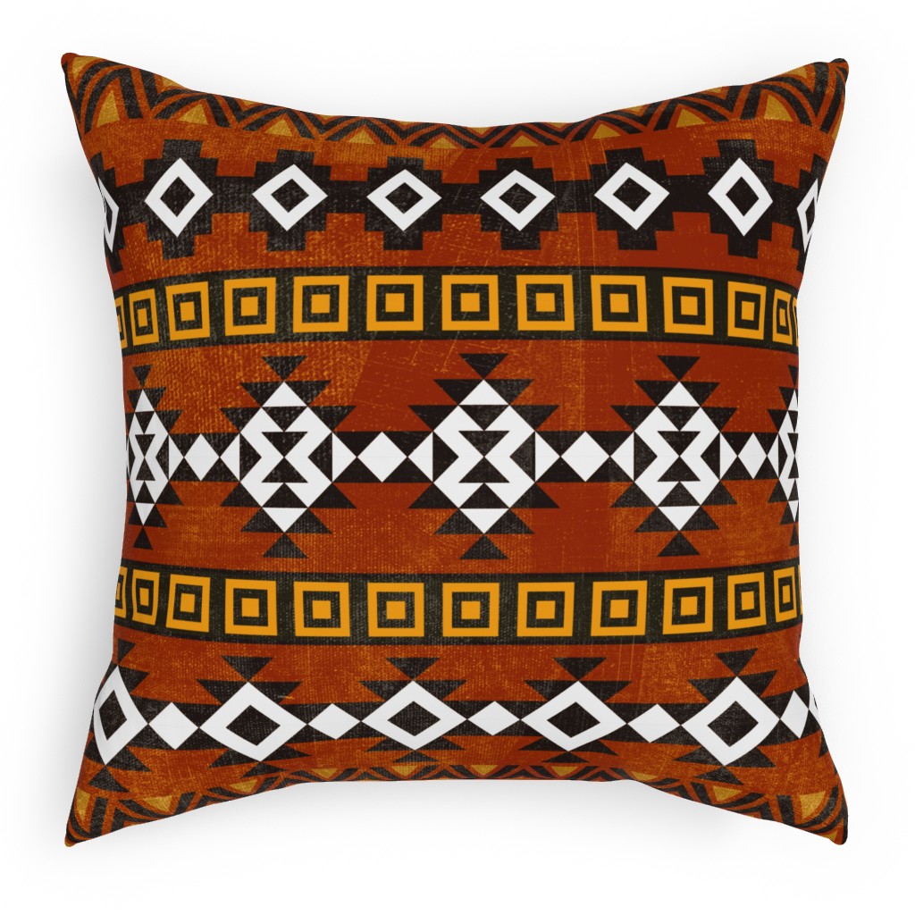 Modern Desert - Rust Outdoor Pillow, 18x18, Double Sided, Orange