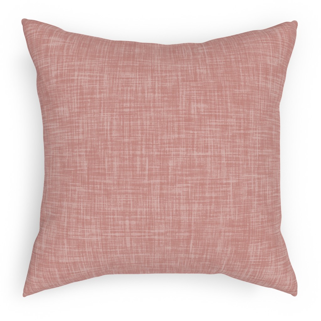Vintage Linen Outdoor Pillow, 18x18, Double Sided, Pink