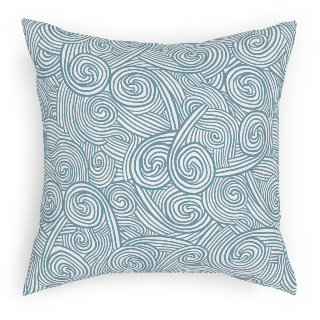 Kahuna Outdoor Pillow, 18x18, Double Sided, Blue