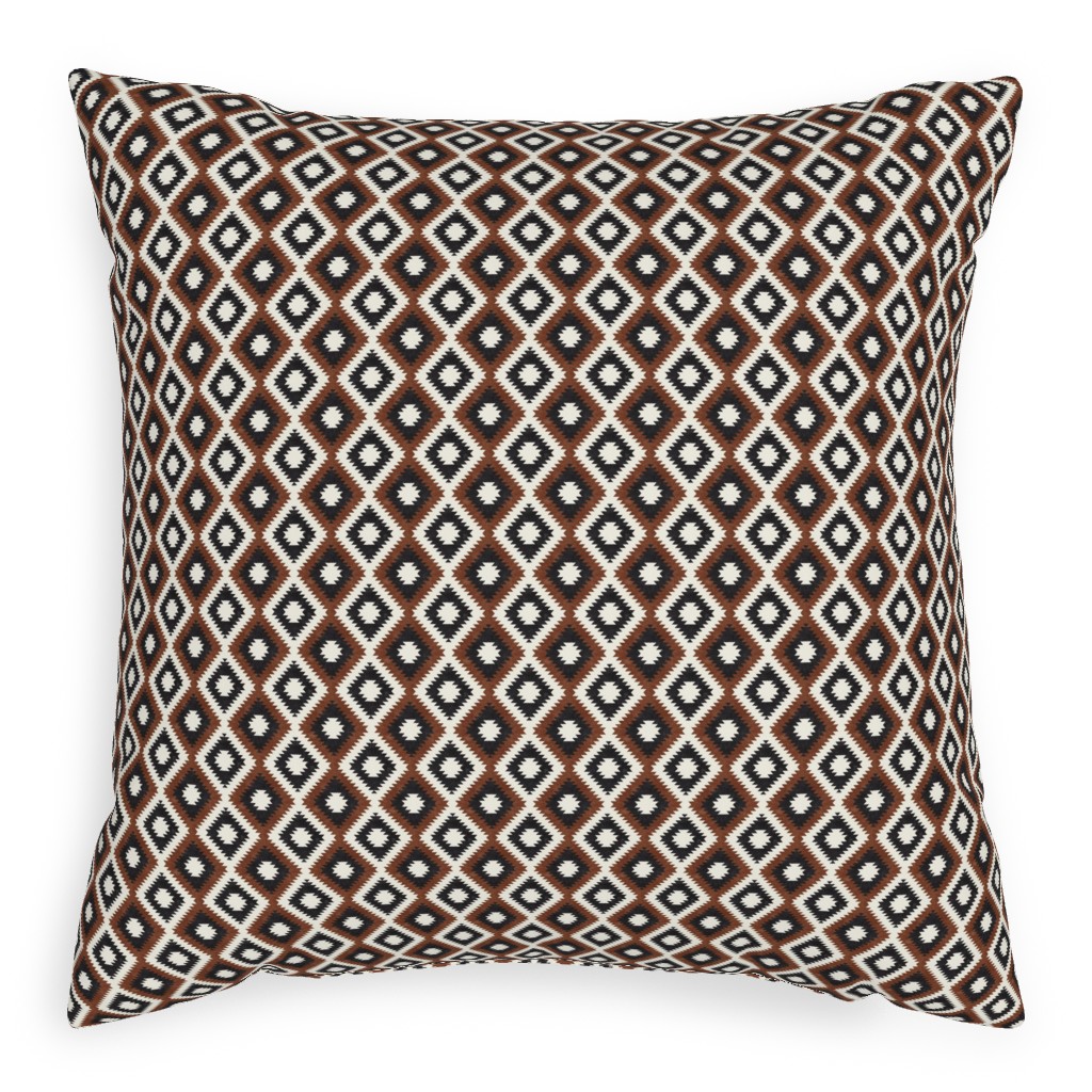 Aztec Outdoor Pillow, 20x20, Single Sided, Brown