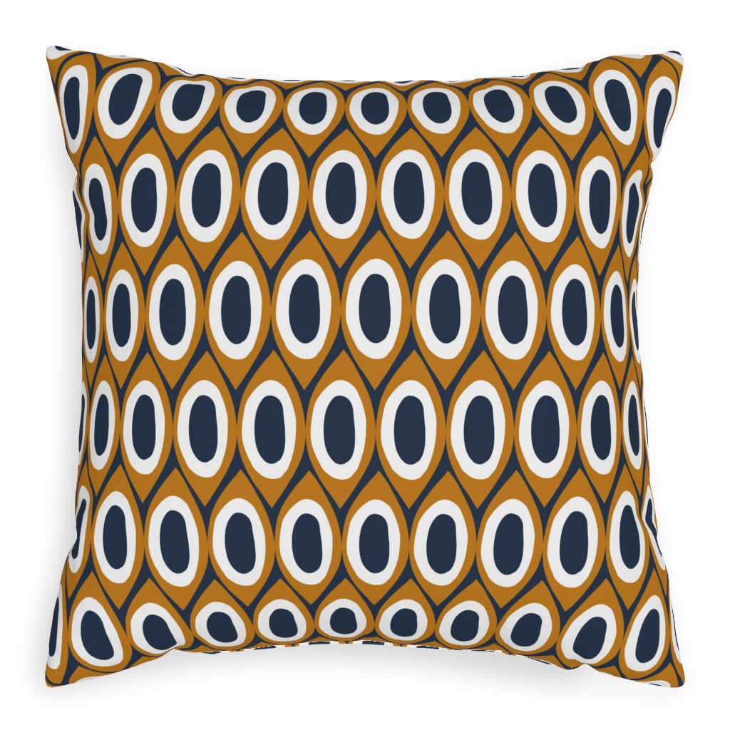 Honey Combo - Mustard Yellow Outdoor Pillow, 20x20, Single Sided, Multicolor