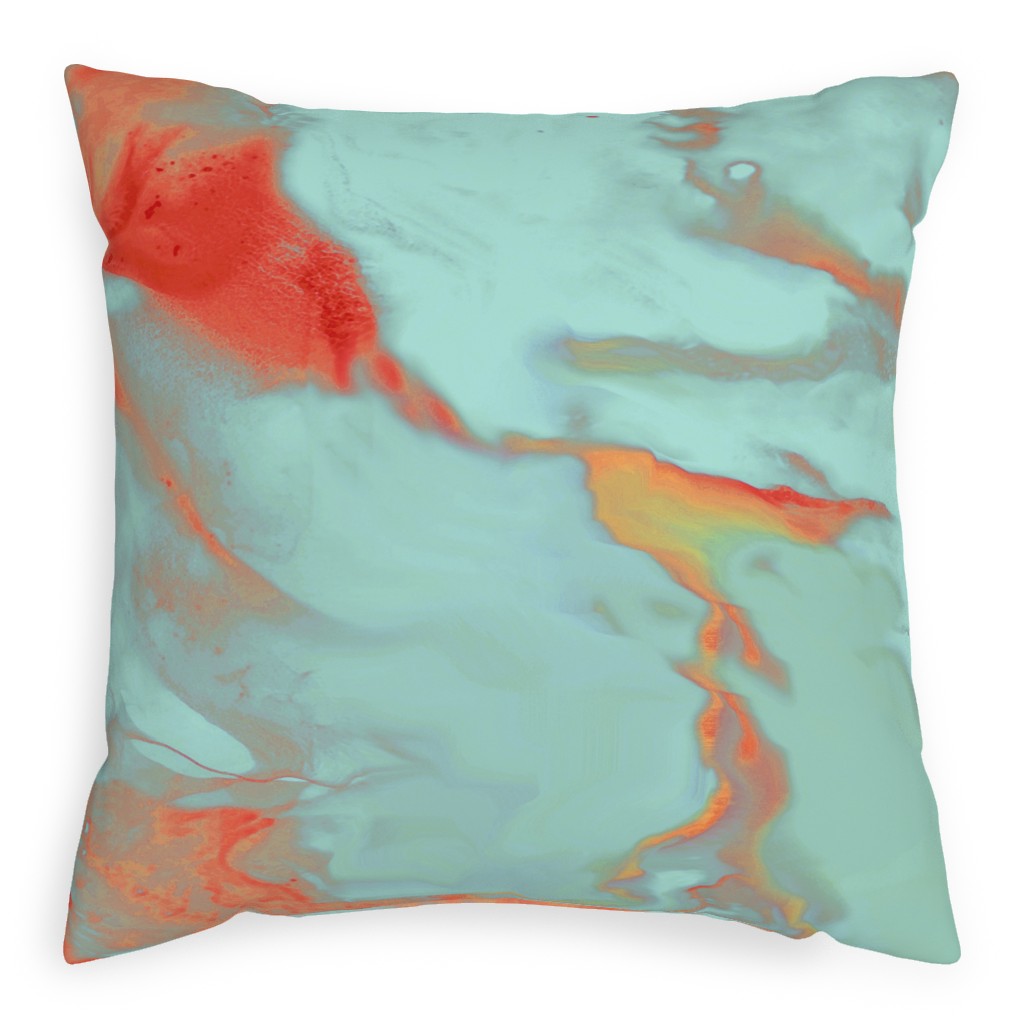 Abstract Watercolor - Multi Outdoor Pillow, 20x20, Single Sided, Blue